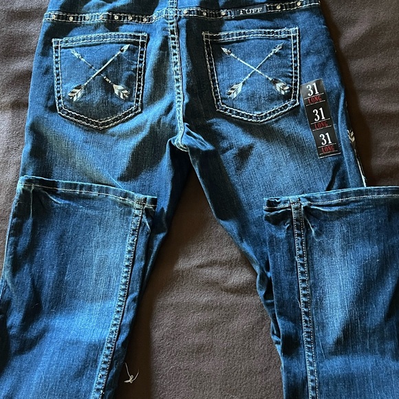 Cowgirl Tuff Women's Blue Boot Cut Jeans - Picture 2 of 2